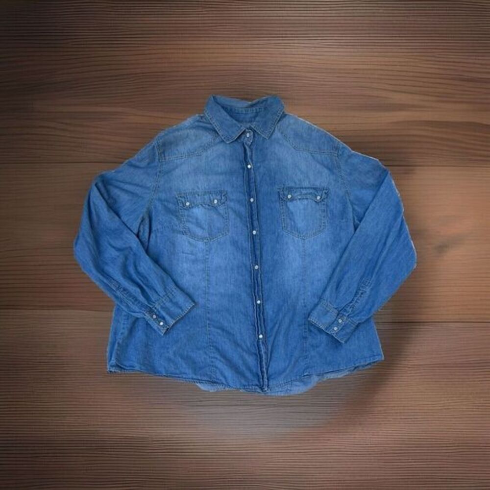 Cali 1850 Cambrey Button Up Shirt Pearl Snap Buttons Women's Size 3XL‎  Western